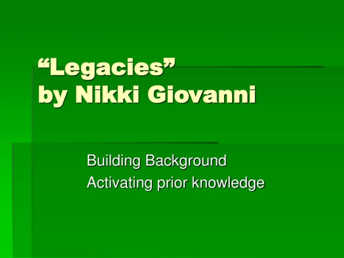 Legacies by nikki giovanni analysis