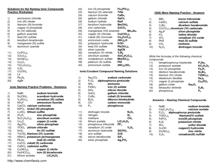 Mixed ionic/covalent compound naming answer key